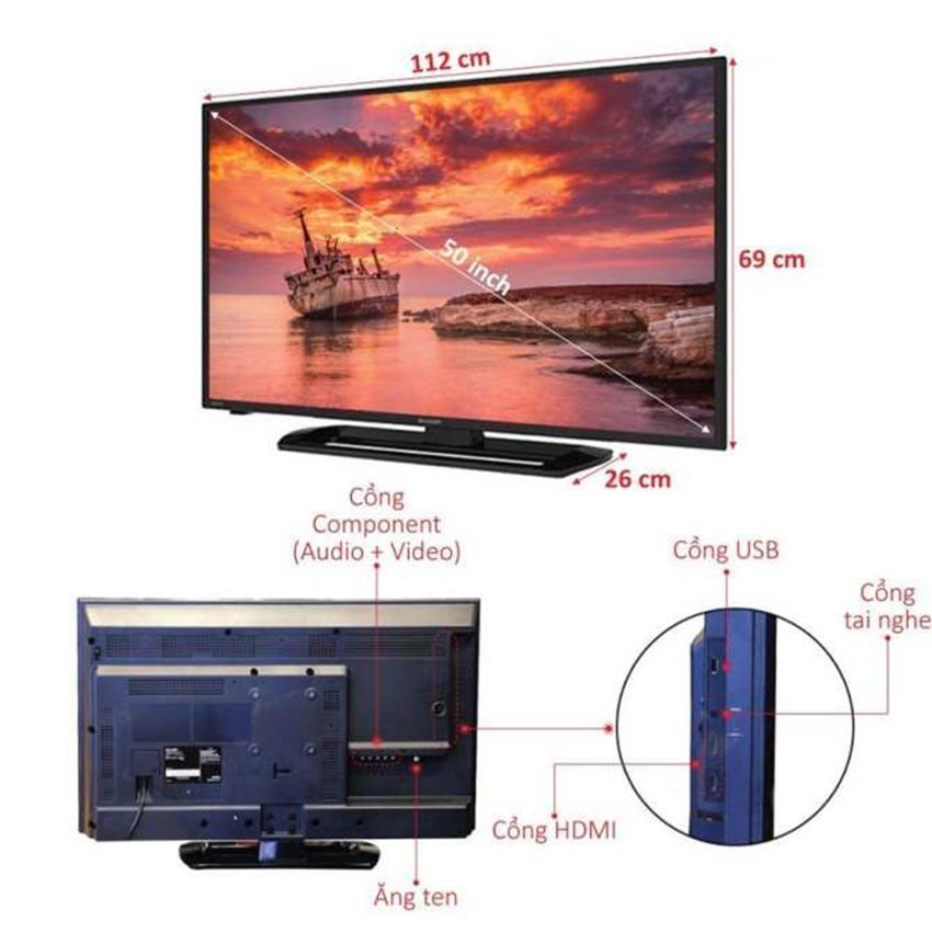 Tivi Sharp LC-50LE275X - Hàng chính hãng