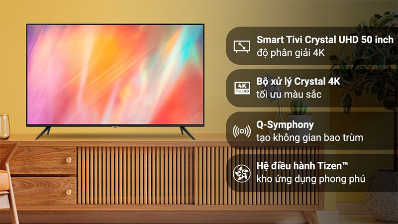 Smart Tivi Samsung 4K 50 inch UA50AU7002 - Hàng chính hãng