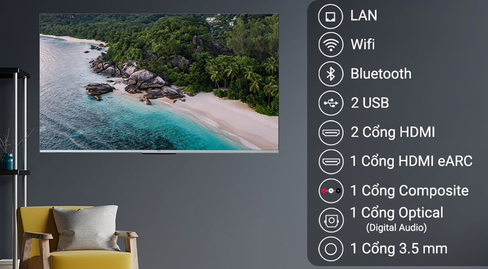 Google Tivi TCL 4K 50 inch 50P737 - Hàng chính hãng