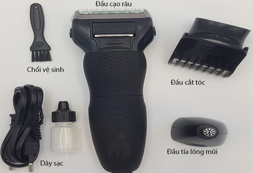 Tông đơ cắt tóc, cạo râu, tỉa lông mũi Pro Gemei GM-595 - Hàng chính hãng
