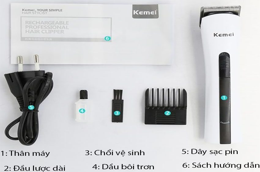 Bộ Tông đơ cắt tóc không dây Kemei KM-2516