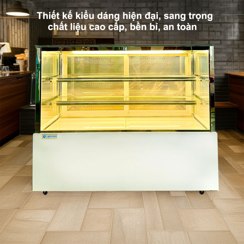 Tủ bánh 3 tầng kính vuông Lightcool DG-1200Z Sấy Kính 4 Mặt 1.2M  - Hàng chính hãng