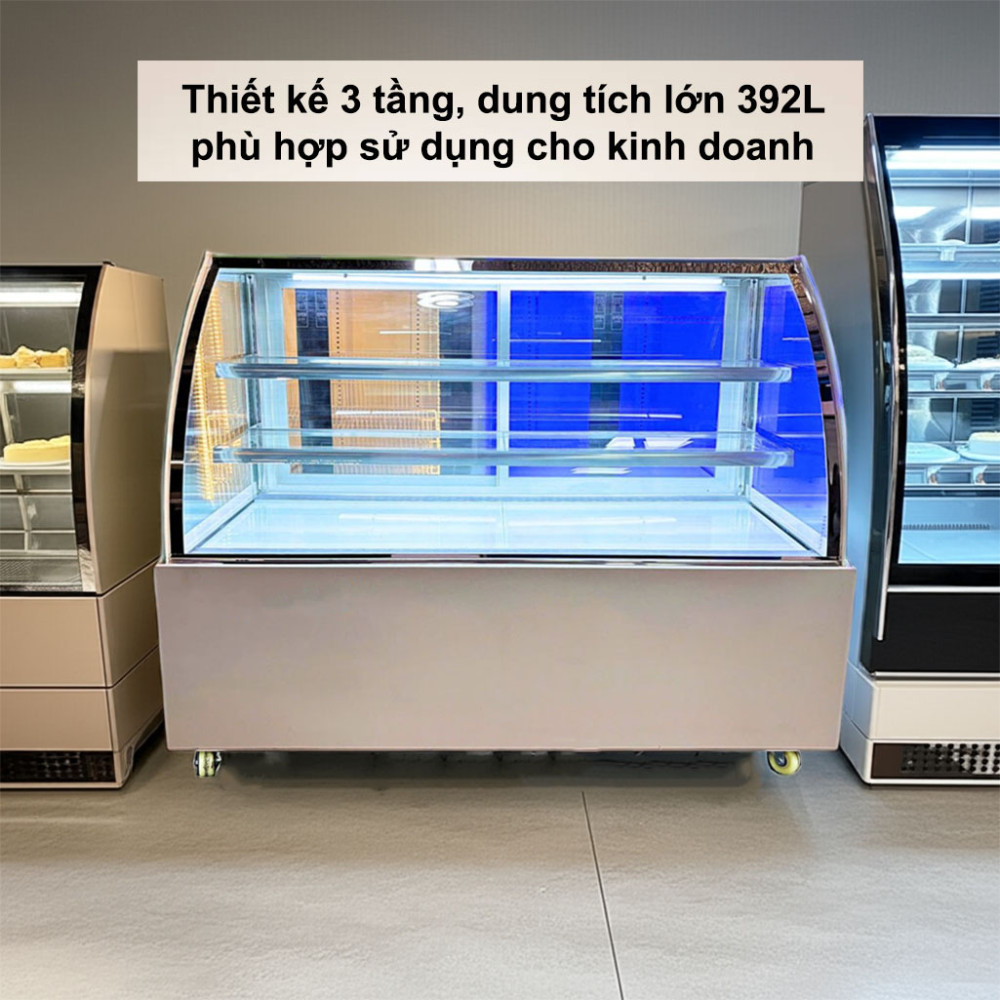 Tủ bánh kem kính cong 3 tầng Lightcool DG-1200Z 392L - Hàng chính hãng