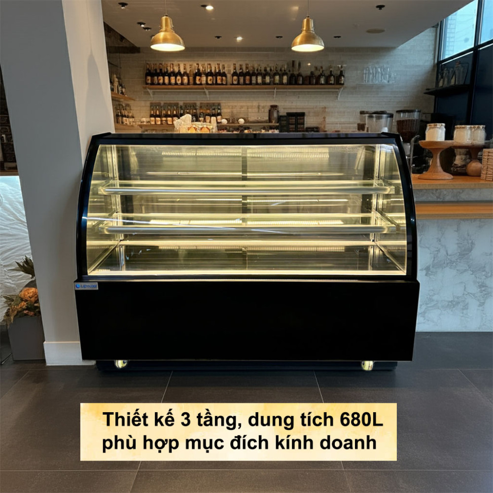 Tủ bánh kem kính cong 1.8m 3 tầng Lightcool DG-1800Z 680L - Hàng chính hãng