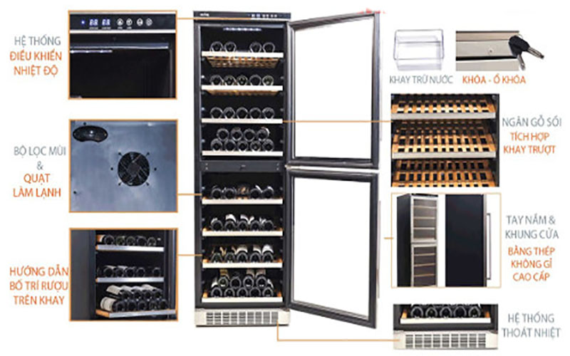 Tủ bảo quản rượu Kadeka KA165T - Hàng chính hãng