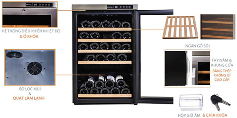 Tủ bảo quản rượu Kadeka KA39WR - Hàng chính hãng