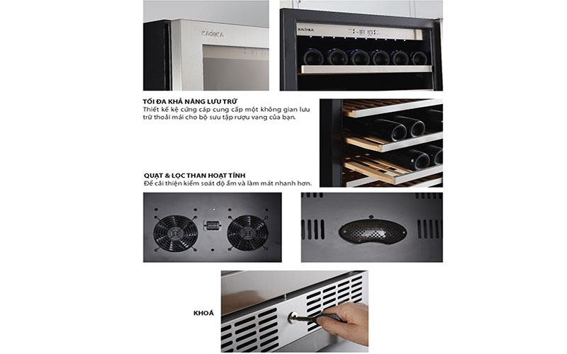 Tủ bảo quản rượu Kadeka KSJ-168EW - Hàng chính hãng