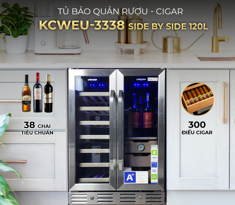Tủ bảo quản rượu Kocher KCWEU-3338 - Hàng chính hãng