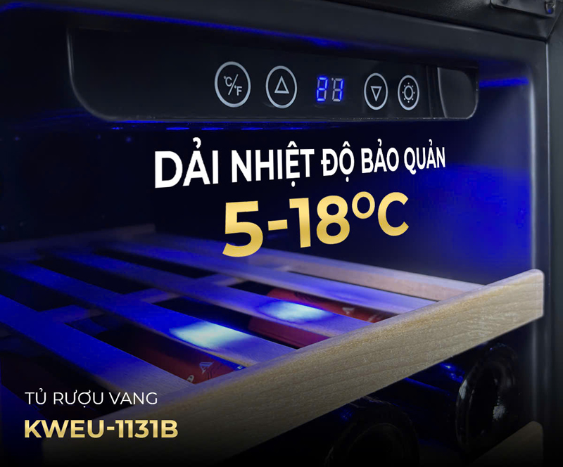 Tủ bảo quản rượu Kocher KWEU-1131B - Hàng chính hãng
