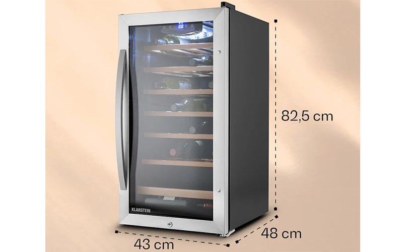 Kích thước của Tủ bảo quản rượu vang Klarstein Vinamour 88L - 26 Chai
