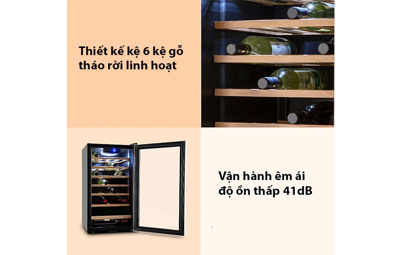 Tủ bảo quản rượu vang Klarstein Vinamour 88L - 26 Chai