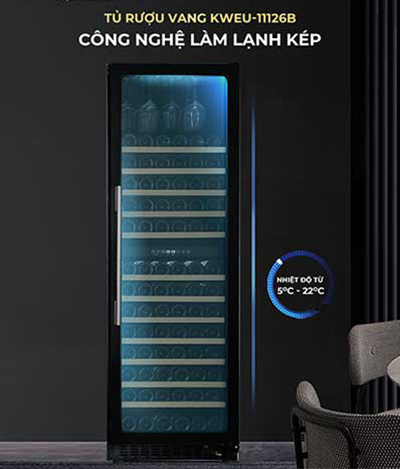 Tủ bảo quản rượu vang âm tủ Kocher KWEU-11126B - Hàng chính hãng
