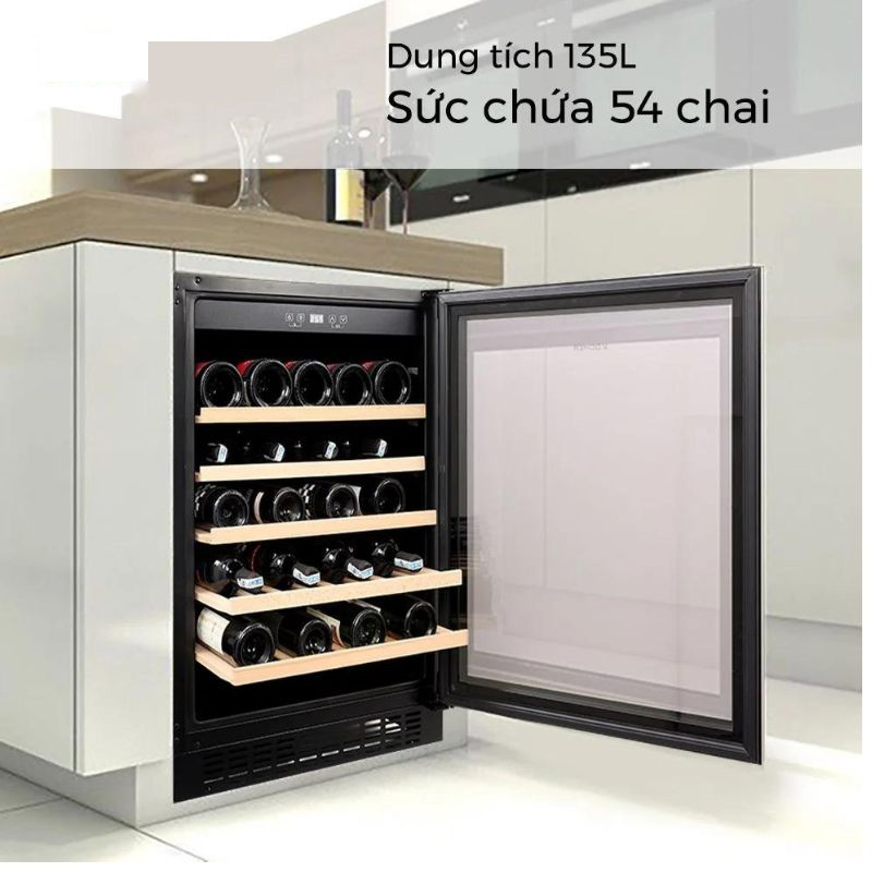 Dung tích lớn giúp lưu trữ được 54 chai rươu