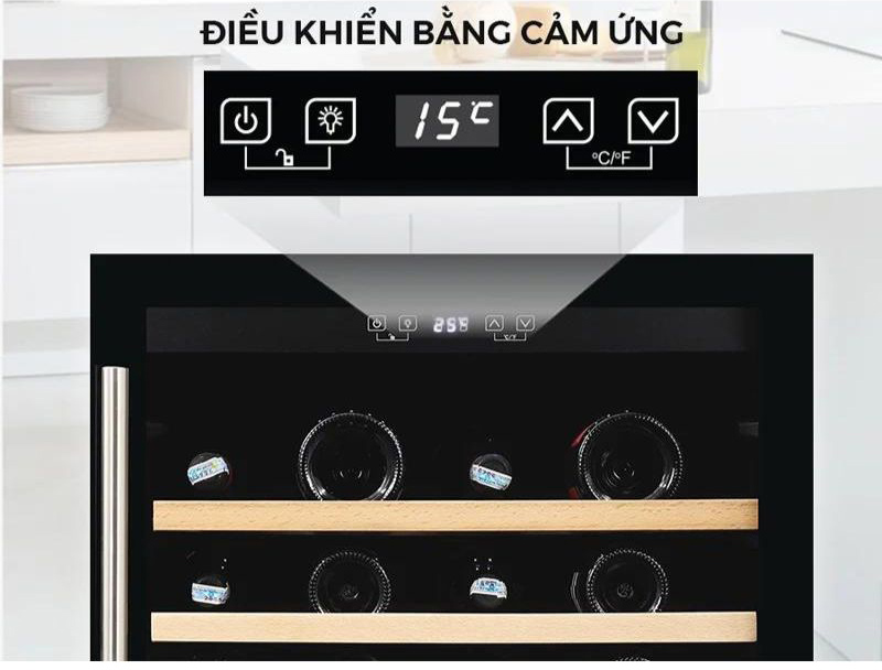 Bảng điều khiển cảm ứng có màn hình LED hiển thị nhiệt độ