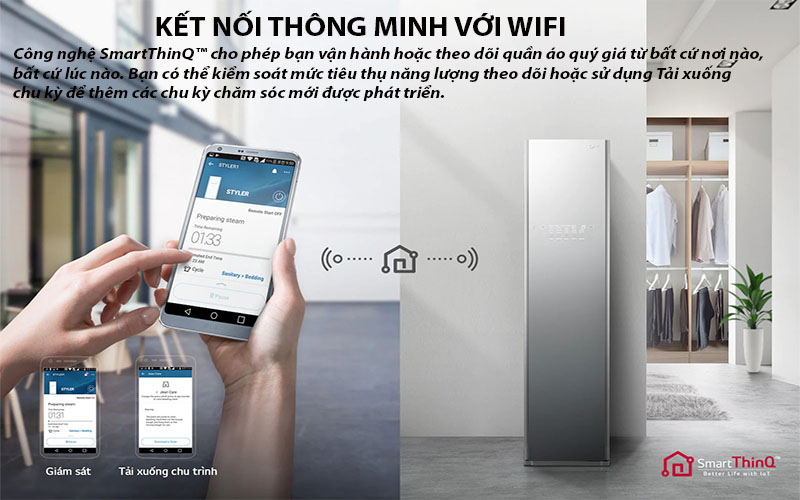 Tủ chăm sóc quần áo thông minh LG Styler S3MFC - Hàng chính hãng