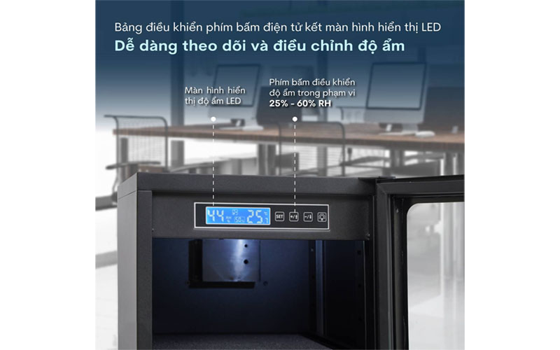 Bảng điều khiển của Tủ chống ẩm Fujihome DC-30E