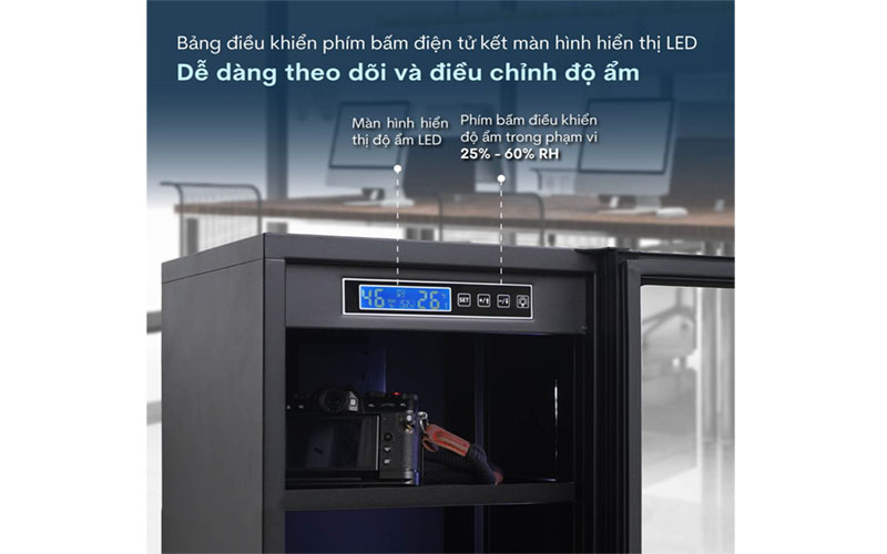 Bảng điều khiển của Tủ chống ẩm Fujihome DC-50E