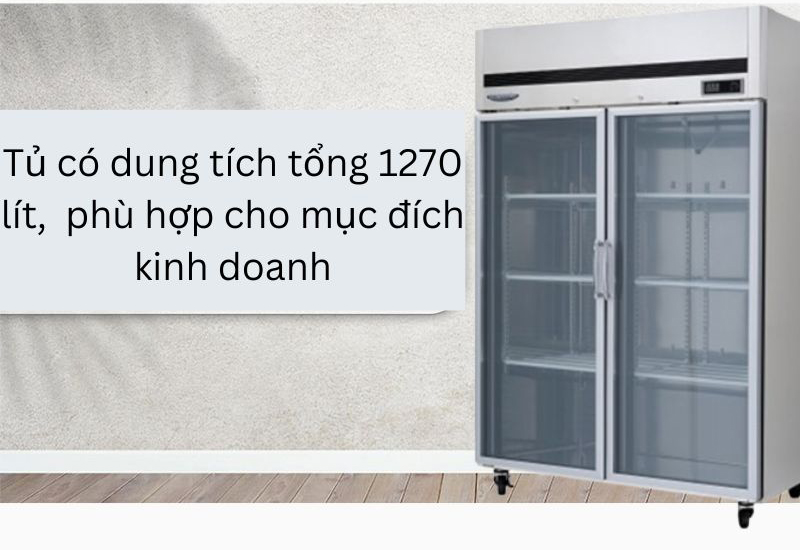 Tủ đông 2 cánh kính Lassele LFT-1471G - Hàng chính hãng
