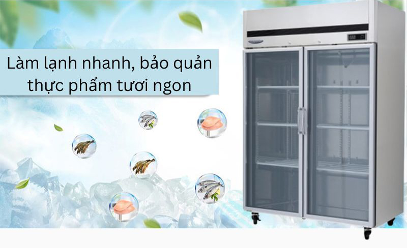 Tủ đông 2 cánh kính Lassele LFT-1471G - Hàng chính hãng