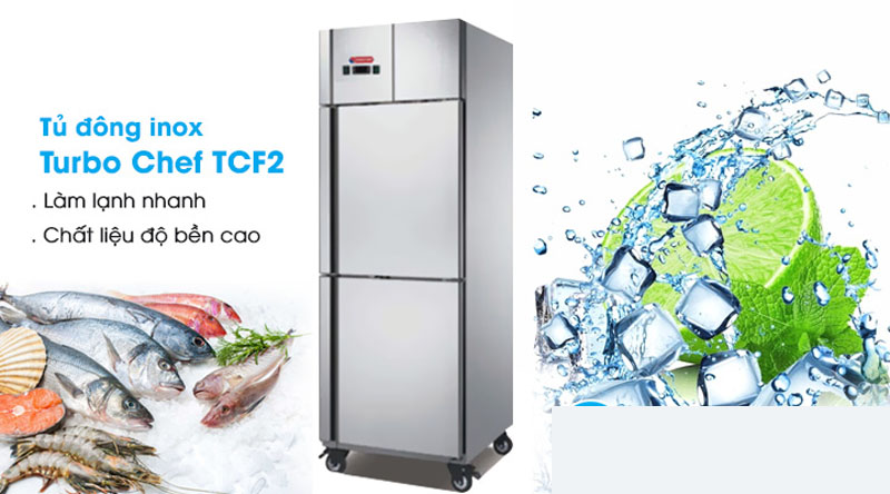 Tủ đông 2 cánh inox Turbo Chef TCF2 - Hàng chính hãng