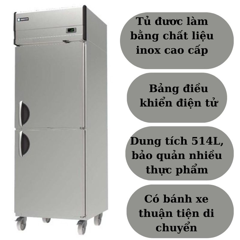 Tủ đông Inox inverter Sanden SRF3-0610I - Hàng chính hãng