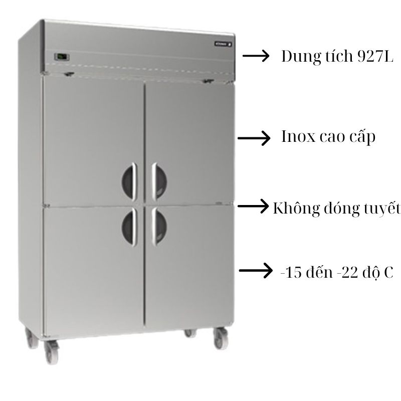 Tủ đông 4 cánh Sanden SRF3-1200I - 927L - Hàng chính hãng