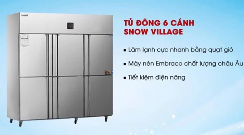 Tủ đông 6 cánh inox Snow Village SLLDZ4-1300LD - Hàng chính hãng