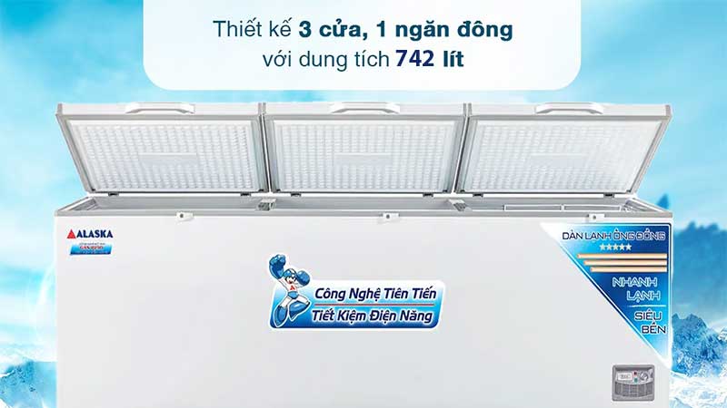 Thiết kế và dung tích của Tủ đông Alaska HB-1100C