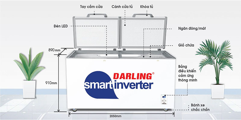 Tủ đông 1 ngăn Inverter Darling DMF-1079ASI - Hàng chính hãng