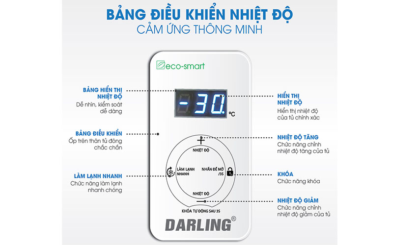 Tủ đông 1 ngăn Inverter Darling DMF-1079ASI - Hàng chính hãng