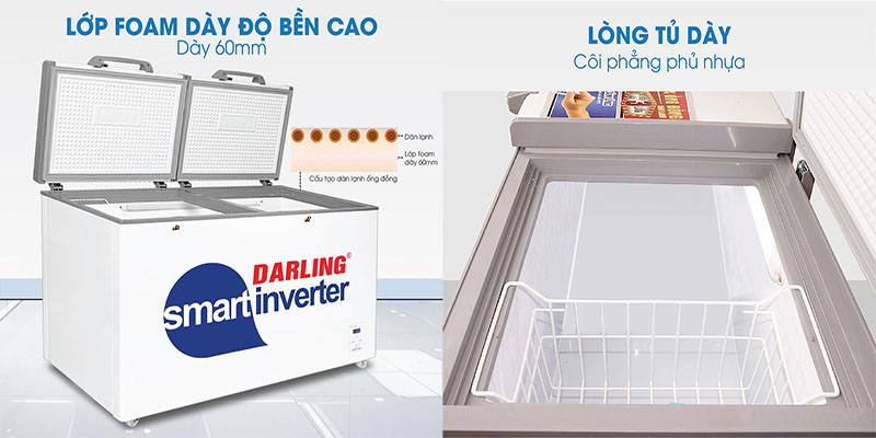 Tủ đông 1 ngăn Inverter Darling DMF-1079ASI - Hàng chính hãng