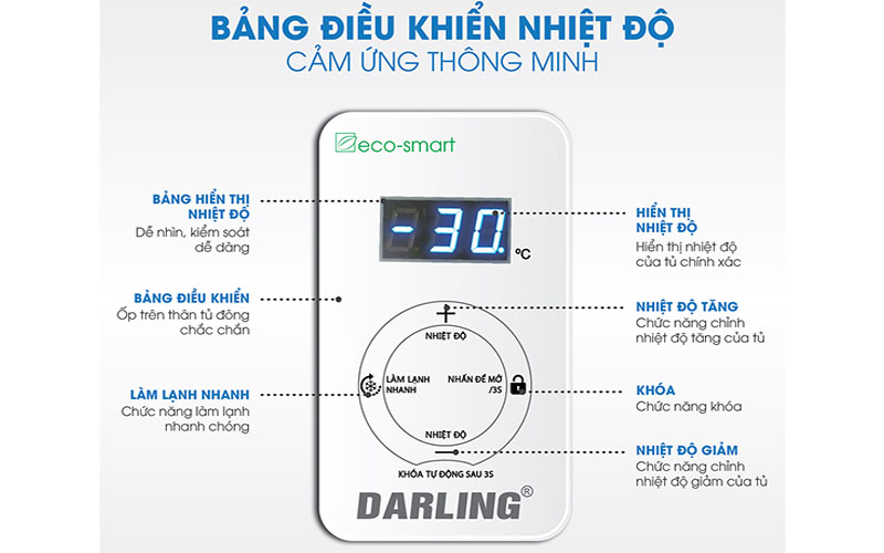 Tủ đông Darling Inverter 870 lít DMF-8779ASI - Hàng chính hãng