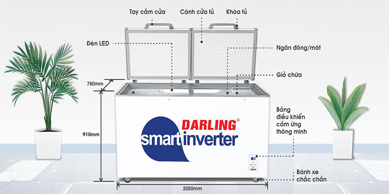 Tủ đông 1 ngăn Inverter Darling DMF-9779ASI - Hàng chính hãng