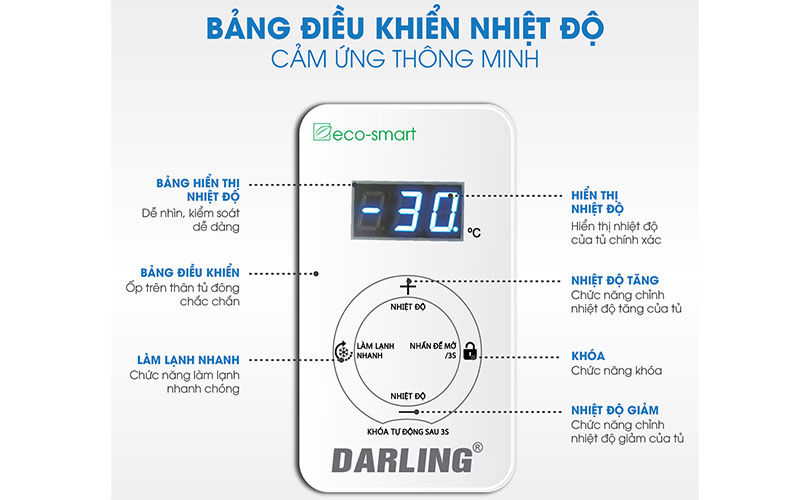 Tủ đông 1 ngăn Inverter Darling DMF-9779ASI - Hàng chính hãng
