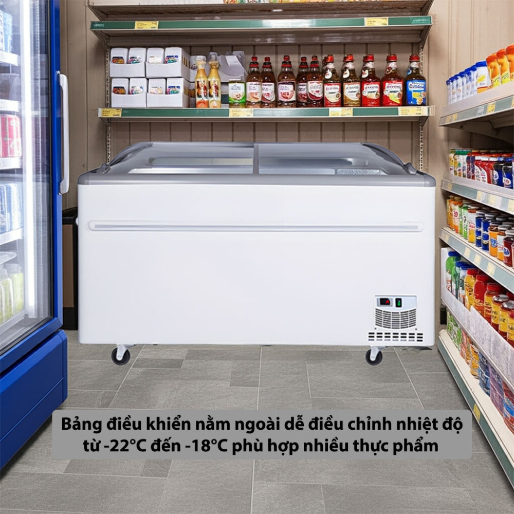 Tủ đông H&C CBCQS-21L bảng điều khiển nằm ngoài dễ sử dụng