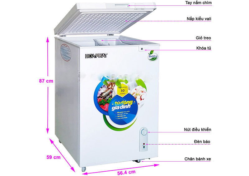 Tủ đông Hòa Phát HCF-106S1Đ - Hàng chính hãng