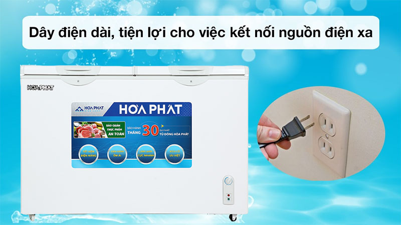 Thiết kế dây điện dài của Tủ đông Hòa Phát HCF-666S1N2