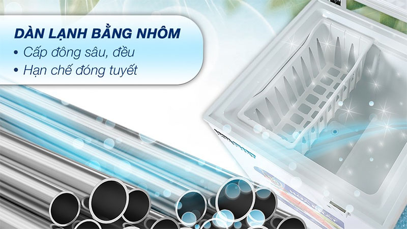 Chất liệu dàn lạnh của Tủ đông Hòa Phát HPF-AN6107