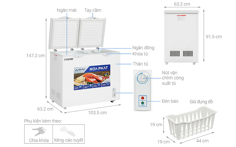 Tủ đông Hòa Phát HPF-BD6205 - Hàng chính hãng