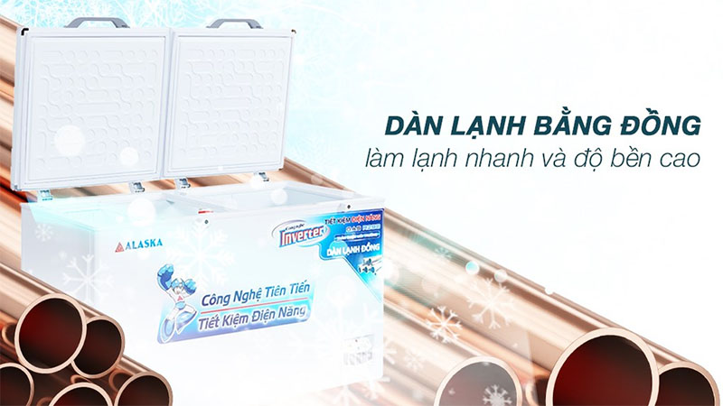 Chất liệu dàn lạnh của Tủ đông Inverter Alaska HB-550CI