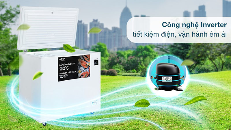 Tủ đông Inverter Aqua 301 lít AQF-C4001E - Hàng chính hãng