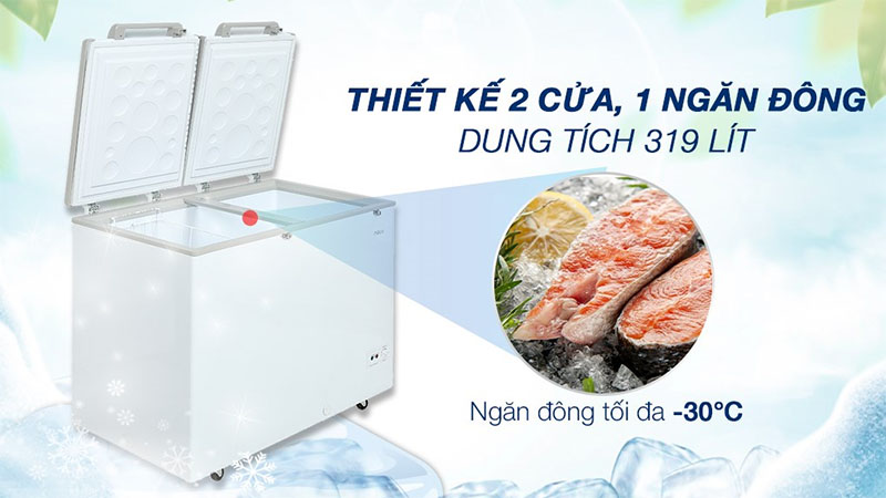 Dung tích của Tủ đông Inverter Aqua 319 lít AQF-C4201E