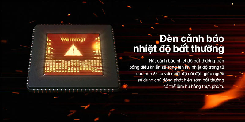 Đèn báo bất thường của Tủ đông Inverter Aqua 379 lít AQF-C4801EN