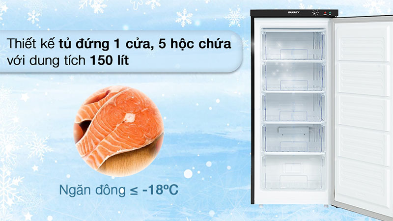Dung tích của Tủ đông Inverter Sanaky VH-180VD3
