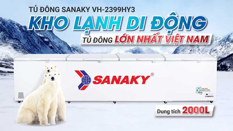 Dung tích của Tủ đông Inverter Sanaky VH-2399HY3