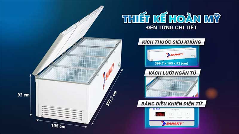 Thiết kế của Tủ đông Inverter Sanaky VH-2399HY3