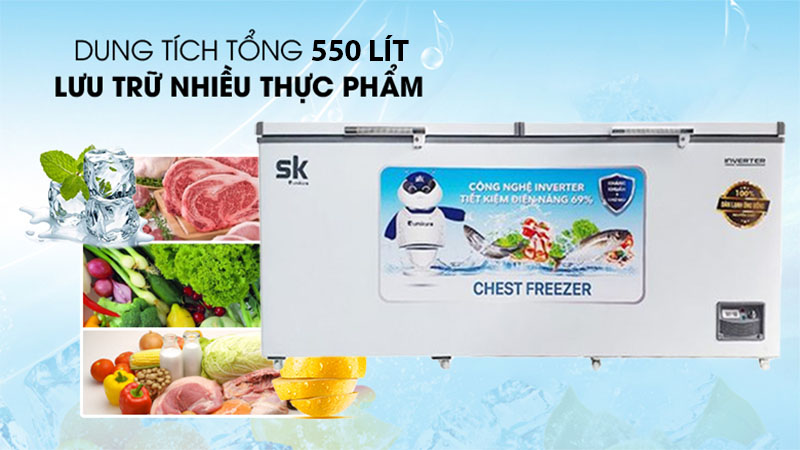 Tủ đông Inverter Sumikura 550 lít SKF-550SI - Hàng chính hãng