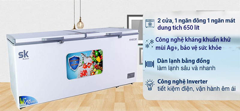 Tủ đông Inverter Sumikura SKF-650SI - Hàng chính hãng