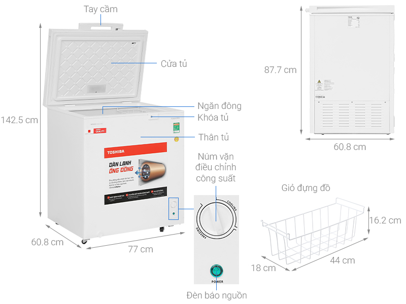 Tủ đông Toshiba inverter GR-RC265CM-PMV(01) - Hàng chính hãng
