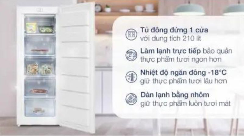 Tủ đông Alaska 1 cánh IF-215 - 210 lít  - Hàng chính hãng